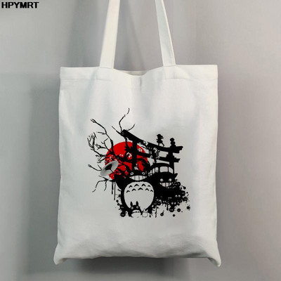 Totoro Studio Ghibli Miyazaki Hayao torba za kupnju Anime torbe Ženske torbe za kupnju s printom crtića Eko platnena velika torba Ženska ručna torba