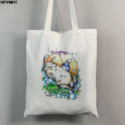 Totoro Studio Ghibli Miyazaki Hayao torba za kupnju Anime torbe Ženske torbe za kupnju s printom crtića Eko platnena velika torba Ženska ručna torba