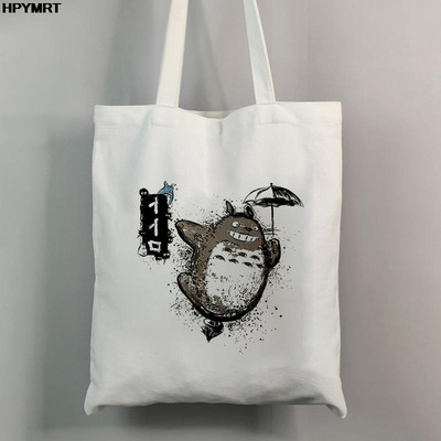 Totoro Studio Ghibli Miyazaki Hayao torba za kupnju Anime torbe Ženske torbe za kupnju s printom crtića Eko platnena velika torba Ženska ručna torba