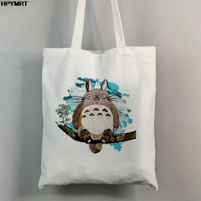 Totoro Studio Ghibli Miyazaki Hayao torba za kupnju Anime torbe Ženske torbe za kupnju s printom crtića Eko platnena velika torba Ženska ručna torba