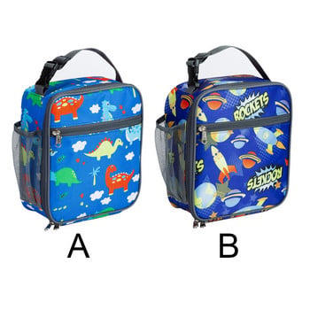 Παιδικό φερμουάρ Παιδικής φόρμας Cartoon Tote Meal Storage Mini Picnic Student School with Pocket Oxford ύφασμα Θερμικό μαλακό κουτί γεύματος μονωμένη τσάντα