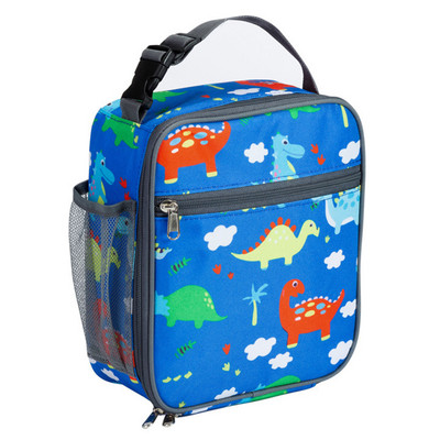 Gyerekek rajzfilm cipzáras ételtároló mini piknik iskolai diák zsebbel, oxfordi szövet hőszigetelt, puha ebédlődoboz szigetelt táska