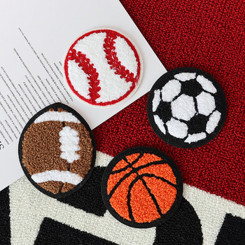 Μπαλώματα ποδοσφαίρου μπάσκετ σενίλ Κεντήματα Σίδερο σε Μπαλώματα για Ρούχα Μπέιζμπολ Sports Lovers Μπουφάν Απλικέ Διακόσμηση