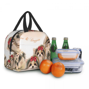 Biewer Resuable Lunch Boxes Γυναικείες στεγανές Yorkshire Terrier Dog Θερμικό ψυγείο με μόνωση τροφίμων Παιδική τσάντα μεσημεριανού γεύματος Παιδιά σχολείου