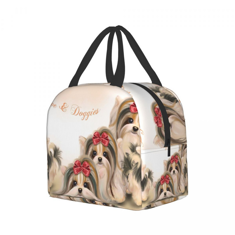 Biewer Kutije za ručak koje se mogu ponovno koristiti Žene Nepropusni Jorkširski terijer Pas Termalni hladnjak Torba za ručak izolirana za hranu Djeca Školska djeca