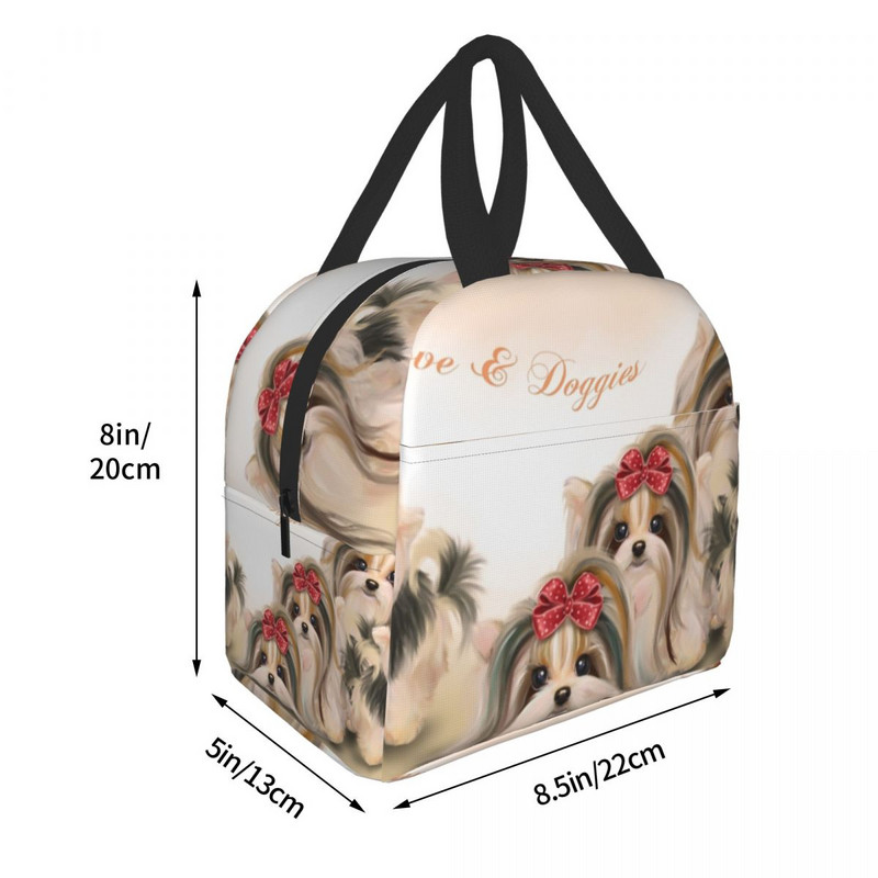 Biewer Kutije za ručak koje se mogu ponovno koristiti Žene Nepropusni Jorkširski terijer Pas Termalni hladnjak Torba za ručak izolirana za hranu Djeca Školska djeca