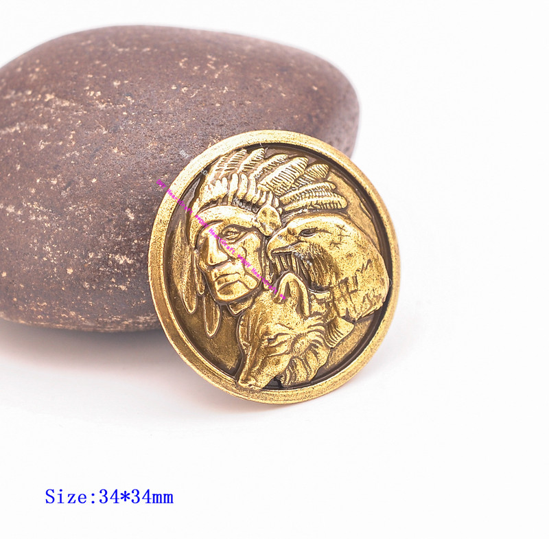 10 vnt. Amerikos vakarų indėnų vyriausiojo vilko erelio galvos, odinio rankdarbių diržo balno segtukas Concho puošmena atsukama atgal