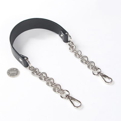 1 τεμ 56,5 εκ. ώμος χιαστί τσάντα λουράκι PU Δερμάτινη λαβή τσάντας με μεταλλικές αλυσίδες 2 εκ. Ανταλλακτικό τσάντα τσάντα ζώνης αξεσουάρ