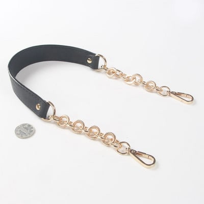 1 τεμ 56,5 εκ. ώμος χιαστί τσάντα λουράκι PU Δερμάτινη λαβή τσάντας με μεταλλικές αλυσίδες 2 εκ. Ανταλλακτικό τσάντα τσάντα ζώνης αξεσουάρ