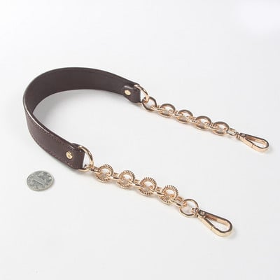 1 τεμ 56,5 εκ. ώμος χιαστί τσάντα λουράκι PU Δερμάτινη λαβή τσάντας με μεταλλικές αλυσίδες 2 εκ. Ανταλλακτικό τσάντα τσάντα ζώνης αξεσουάρ