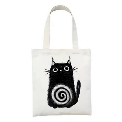 Női vászon bevásárlótáska Női vászontáska Vicces gombás ökokézitáska hordtáska újrafelhasználható bevásárlótáskák diákkönyves táskák