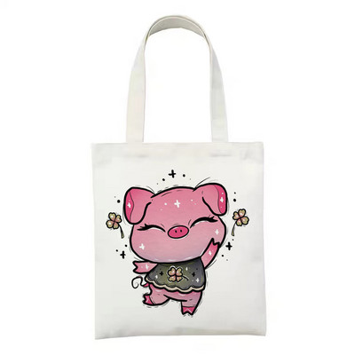 Női vászon bevásárlótáska Női vászontáska Vicces gombás ökokézitáska hordtáska újrafelhasználható bevásárlótáskák diákkönyves táskák