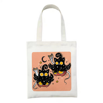 Női vászon bevásárlótáska Női vászontáska Vicces gombás ökokézitáska hordtáska újrafelhasználható bevásárlótáskák diákkönyves táskák