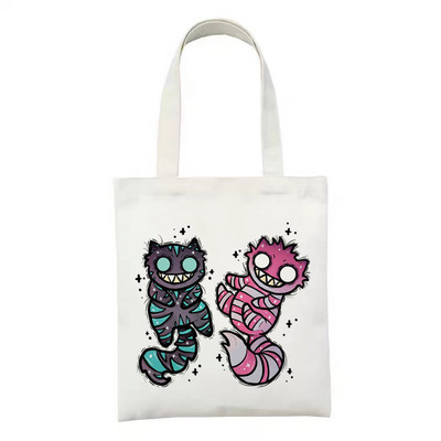 Női vászon bevásárlótáska Női vászontáska Vicces gombás ökokézitáska hordtáska újrafelhasználható bevásárlótáskák diákkönyves táskák