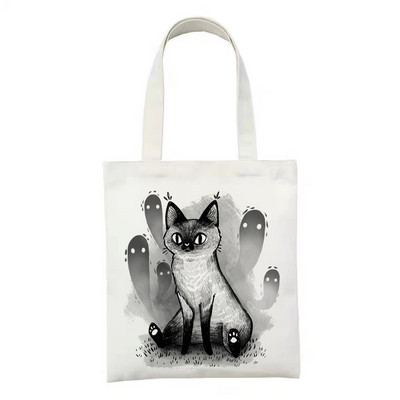 Női vászon bevásárlótáska Női vászontáska Vicces gombás ökokézitáska hordtáska újrafelhasználható bevásárlótáskák diákkönyves táskák