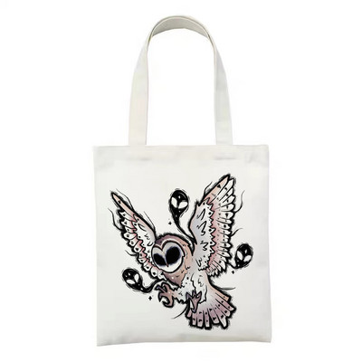 Női vászon bevásárlótáska Női vászontáska Vicces gombás ökokézitáska hordtáska újrafelhasználható bevásárlótáskák diákkönyves táskák