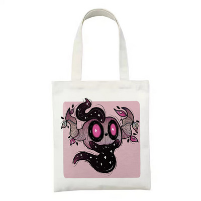 Női vászon bevásárlótáska Női vászontáska Vicces gombás ökokézitáska hordtáska újrafelhasználható bevásárlótáskák diákkönyves táskák