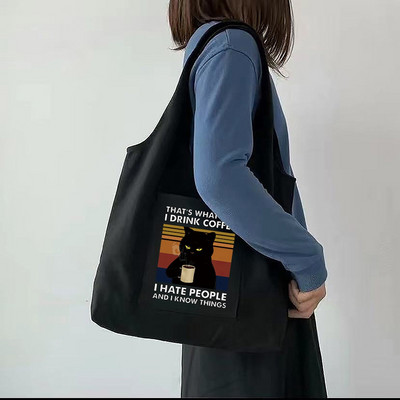 Pirkinių krepšys Moteriškas ant peties drobinis krepšys Madinga spauda Plaunama didelės talpos rankinė Messenger Daugkartinio naudojimo krepšys pirkėjai