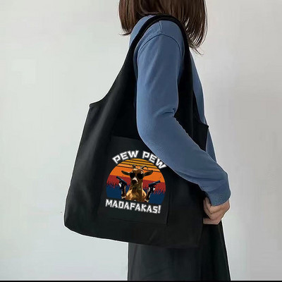 Pirkinių krepšys Moteriškas ant peties drobinis krepšys Madinga spauda Plaunama didelės talpos rankinė Messenger Daugkartinio naudojimo krepšys pirkėjai