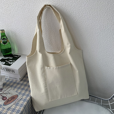 2023. Shopping Bag Ženska torba Pure Colour Series Bež višekratna Harajuku Commuter Jednostavna modna torba velikog kapaciteta