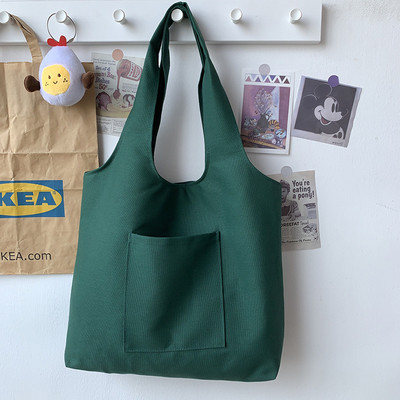 2023. Shopping Bag Ženska torba Pure Colour Series Bež višekratna Harajuku Commuter Jednostavna modna torba velikog kapaciteta