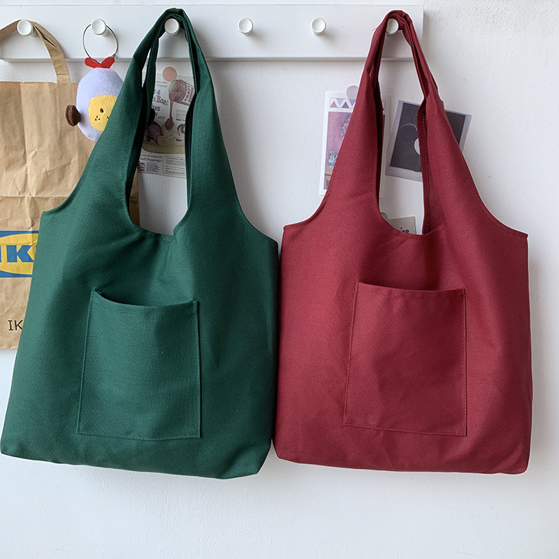2023. Shopping Bag Ženska torba Pure Colour Series Bež višekratna Harajuku Commuter Jednostavna modna torba velikog kapaciteta