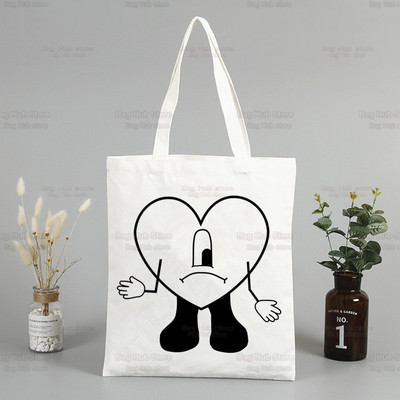 Un Verano Sin Ti Canvas plecu soma Bad Bunny rokassomas Eko atkārtoti lietojamas estētiskās dziedātāja piekariņas Iepirkumu soma Modes somas