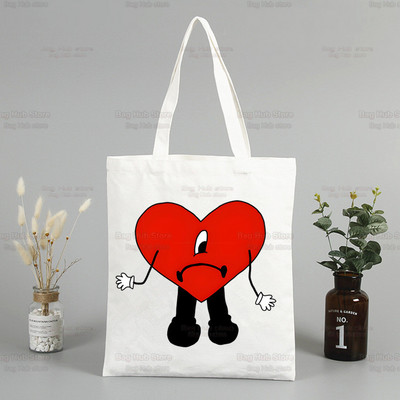 Un Verano Sin Ti Canvas plecu soma Bad Bunny rokassomas Eko atkārtoti lietojamas estētiskās dziedātāja piekariņas Iepirkumu soma Modes somas