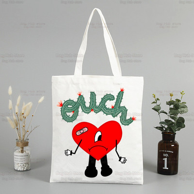 Un Verano Sin Ti Canvas plecu soma Bad Bunny rokassomas Eko atkārtoti lietojamas estētiskās dziedātāja piekariņas Iepirkumu soma Modes somas