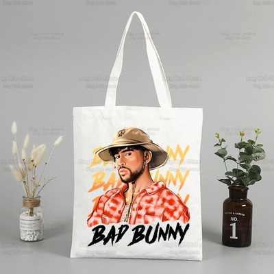 Un Verano Sin Ti Canvas plecu soma Bad Bunny rokassomas Eko atkārtoti lietojamas estētiskās dziedātāja piekariņas Iepirkumu soma Modes somas