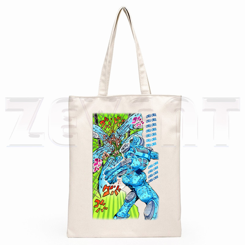 JoJo Bizarr Kaland Kő Óceán Acélgolyó Futás JoJo Oroszlán Rajzfilm Nyomtatás Bevásárlótáskák Lányok Divat Alkalmi csomag Kézitáska