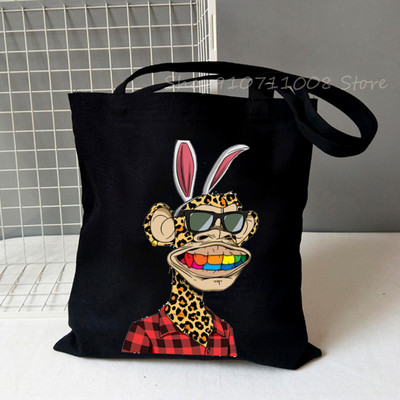 Nuobodu Ape jachtklubas Vintažiniai pirkėjų krepšiai, moteriški, vyriški, pirkinių krepšiai, krepšys, pečių krepšys, drobiniai krepšiai NFT mados aukštosios gatvės krepšiai