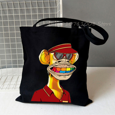 Nuobodu Ape jachtklubas Vintažiniai pirkėjų krepšiai, moteriški, vyriški, pirkinių krepšiai, krepšys, pečių krepšys, drobiniai krepšiai NFT mados aukštosios gatvės krepšiai