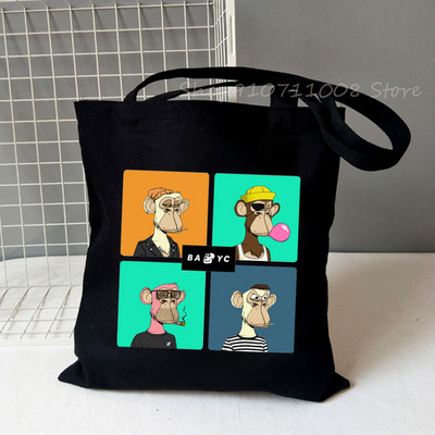 Nuobodu Ape jachtklubas Vintažiniai pirkėjų krepšiai, moteriški, vyriški, pirkinių krepšiai, krepšys, pečių krepšys, drobiniai krepšiai NFT mados aukštosios gatvės krepšiai