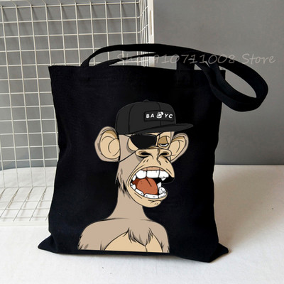 Nuobodu Ape jachtklubas Vintažiniai pirkėjų krepšiai, moteriški, vyriški, pirkinių krepšiai, krepšys, pečių krepšys, drobiniai krepšiai NFT mados aukštosios gatvės krepšiai