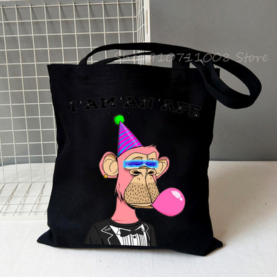 Nuobodu Ape jachtklubas Vintažiniai pirkėjų krepšiai, moteriški, vyriški, pirkinių krepšiai, krepšys, pečių krepšys, drobiniai krepšiai NFT mados aukštosios gatvės krepšiai