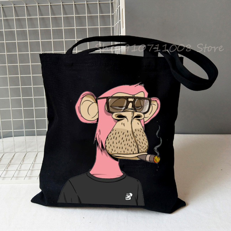 Nuobodu Ape jachtklubas Vintažiniai pirkėjų krepšiai, moteriški, vyriški, pirkinių krepšiai, krepšys, pečių krepšys, drobiniai krepšiai NFT mados aukštosios gatvės krepšiai