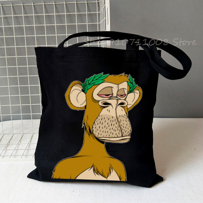 Nuobodu Ape jachtklubas Vintažiniai pirkėjų krepšiai, moteriški, vyriški, pirkinių krepšiai, krepšys, pečių krepšys, drobiniai krepšiai NFT mados aukštosios gatvės krepšiai