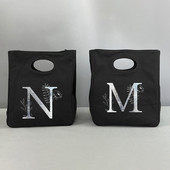 Platnena srebrna slova uniseks izolirana torba za ručak Platnena torba zadebljana uniseks prijenosna torba za pohranu hrane za višekratnu upotrebu u uredu za piknik