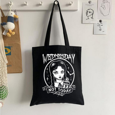 Szerda Addams bevásárlótáska kézitáska juta táska táska öko újrafelhasználható vásárlói táska boodschappentas bolsa compra újrafelhasználható sacolas