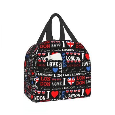 I Love London ebédtáska szigetelt ebédlődoboz puha hűtő hűsítő táska gyerekeknek felnőtt férfiaknak nők