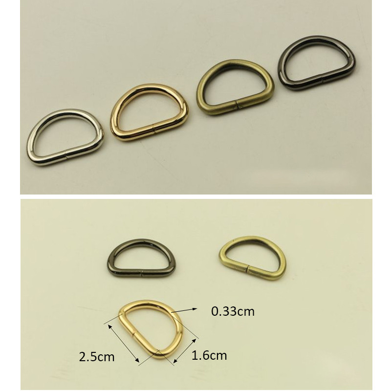 (10 vnt. / siunta) „Pasidaryk pats“ rankinio odinio bagažo krepšio vidinis skersmuo 25 mm peties diržo jungtis, skirta reguliuoti D žiedo pusiau žiedas Sagčių priedai