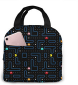 Torba za ručak s retro arkadnim igrama za žene, djevojke, djecu, izolirana torbica za piknik, termalna torbica za hlađenje Bento slatka torba za pripremu obroka