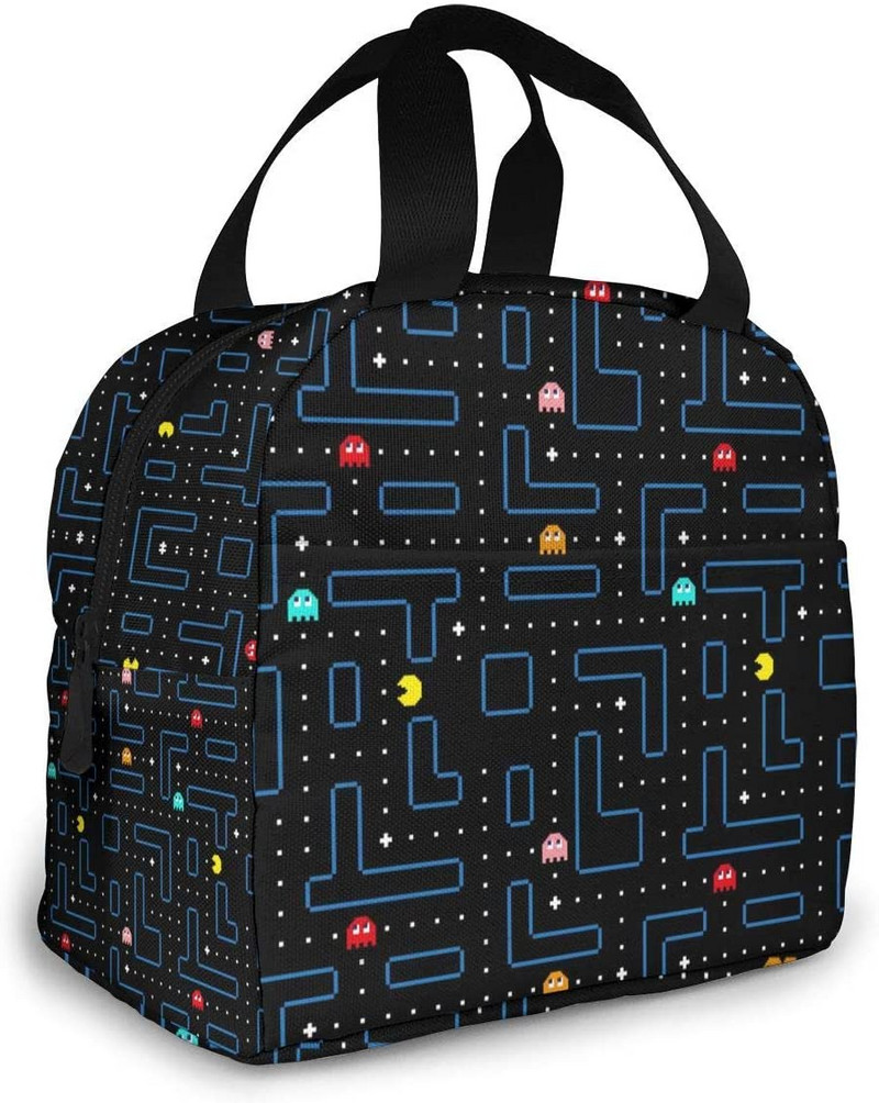 Torba za ručak s retro arkadnim igrama za žene, djevojke, djecu, izolirana torbica za piknik, termalna torbica za hlađenje Bento slatka torba za pripremu obroka