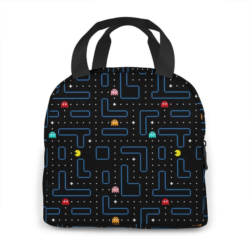 Torba za ručak s retro arkadnim igrama za žene, djevojke, djecu, izolirana torbica za piknik, termalna torbica za hlađenje Bento slatka torba za pripremu obroka