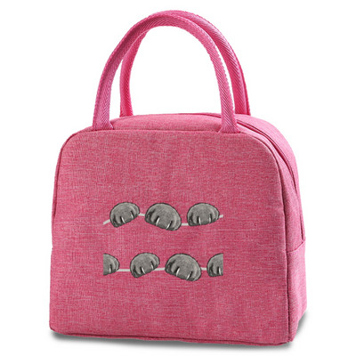 Új Footprints Ebéddoboz Táska Divat Vászon Hűtő Pikniktáska Ebédtáska Iskolai Élelmiszer szigetelt Vacsoratáska Kemping Utazási Kézitáskák