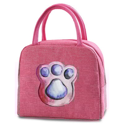 Új Footprints Ebéddoboz Táska Divat Vászon Hűtő Pikniktáska Ebédtáska Iskolai Élelmiszer szigetelt Vacsoratáska Kemping Utazási Kézitáskák