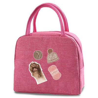 Új Footprints Ebéddoboz Táska Divat Vászon Hűtő Pikniktáska Ebédtáska Iskolai Élelmiszer szigetelt Vacsoratáska Kemping Utazási Kézitáskák