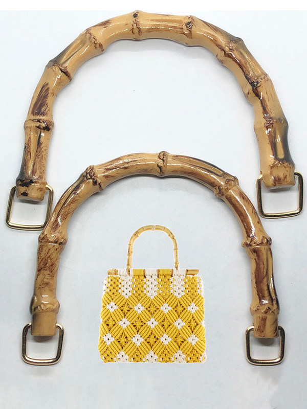 Nove ručke za torbe od imitacije bambusa u obliku slova D. Zamjenske ručke za ručne torbe. Pojasevi. Plastična torbica.