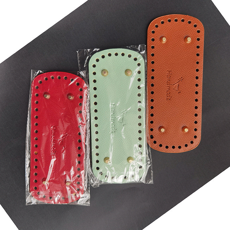 20 * 8 cm pikk ovaalne põhi silmkoelise koti jaoks PU nahast koti tarvikud Käsitsi valmistatud põhjaga DIY heegeldatud pad Naiste koti alumine käekoti osa